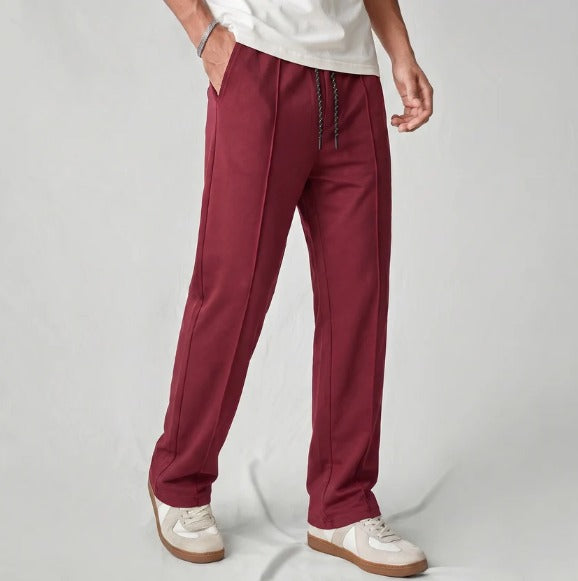 Olive Grey Wide-Leg Track Pants