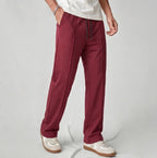 Olive Grey Wide-Leg Track Pants