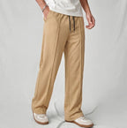 Olive Grey Wide-Leg Track Pants