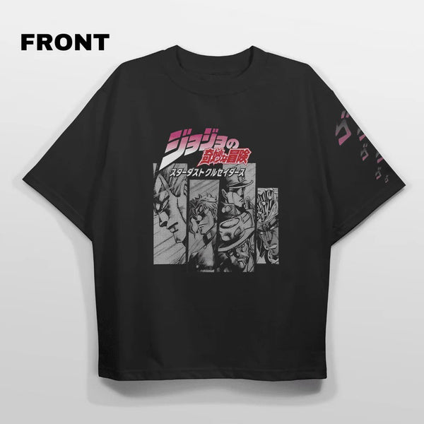 JoJo’s Bizarre Adventure — Stardust Crusaders Oversized Graphic Tee — Black